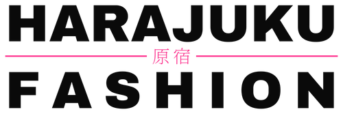 Harajuku Fashion wordmark in black with the magenta 原宿 rule